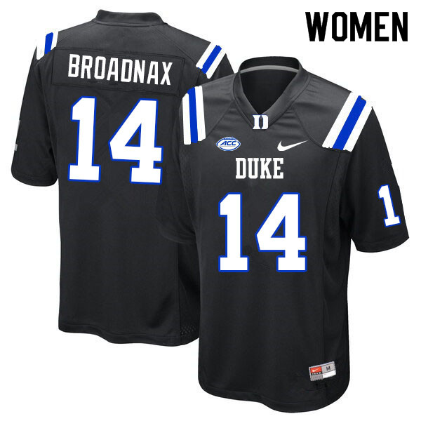 Women #14 Trent Broadnax Duke Blue Devils College Football Jerseys Sale-Black